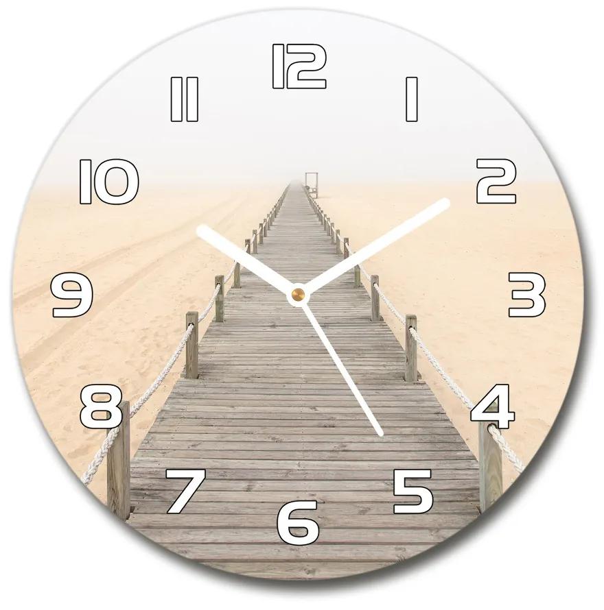 Sklenené hodiny okrúhle Chodník na pláži pl_zso_30_f_47540889