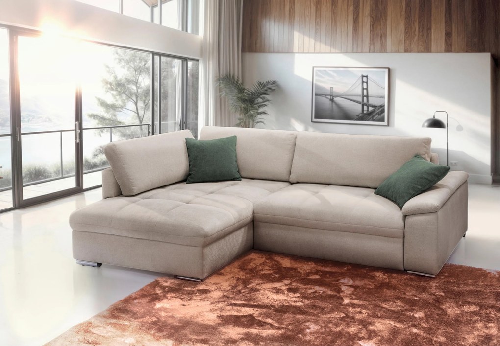 XXXLutz ROHOVÁ SEDAČKA, textil, piesková MID.YOU - Sedačky - 000694008005