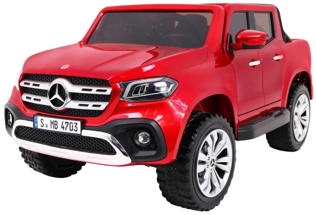 RAMIZ ELEKTRICKÉ AUTÍČKO MERCEDES X-CLASS - LCD - MP4 - LAKOVANÉ - ČERVENÉ - 4 x 45W/12V - 2 x 12V/7Ah - 2023