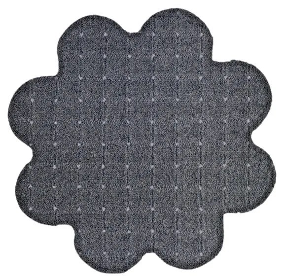 Vopi, Kusový koberec Udinese šedý kvietok, 120x120 kvietok, šedá, chodba / predsieň