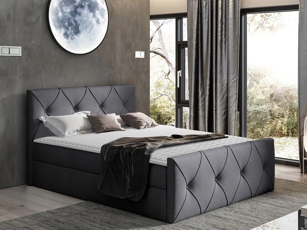 Kontinentálna posteľ Blanche Lux, Rozmer postele: 160x200, Dostupné poťahy: Zetta 235