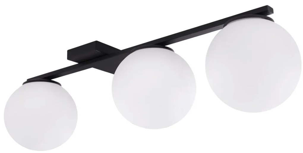 Stropné svietidlo Florence, 3x biele sklenené tienidlo