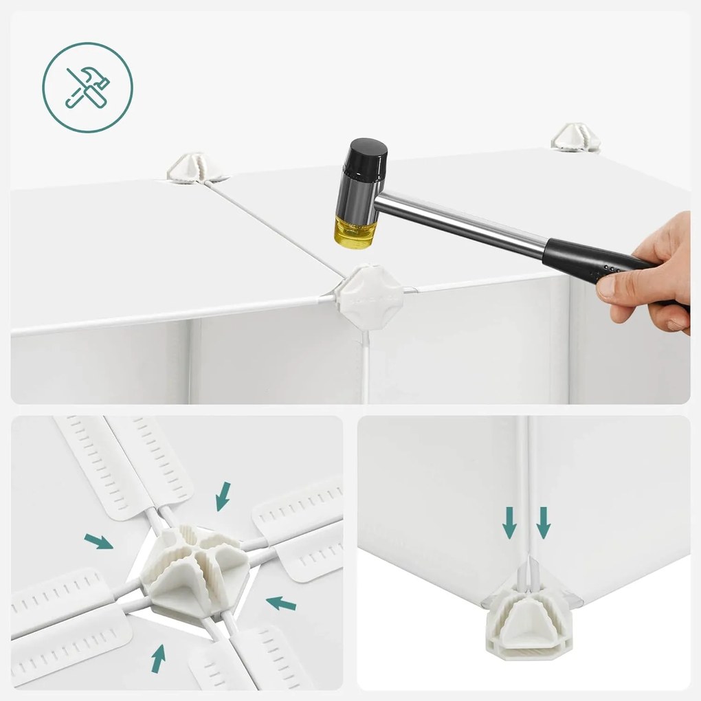 Skladacia skrinka, Policový systém so 16 priehradkami pre deti, motív unikorn