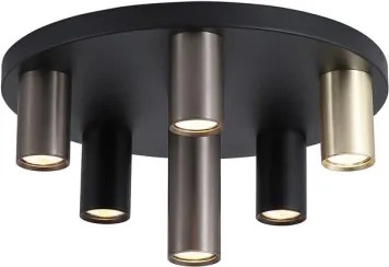 Searchlight 50570-6BK - Stropné svietidlo TUBES 6xGU10/10W/230V pr. 40 cm