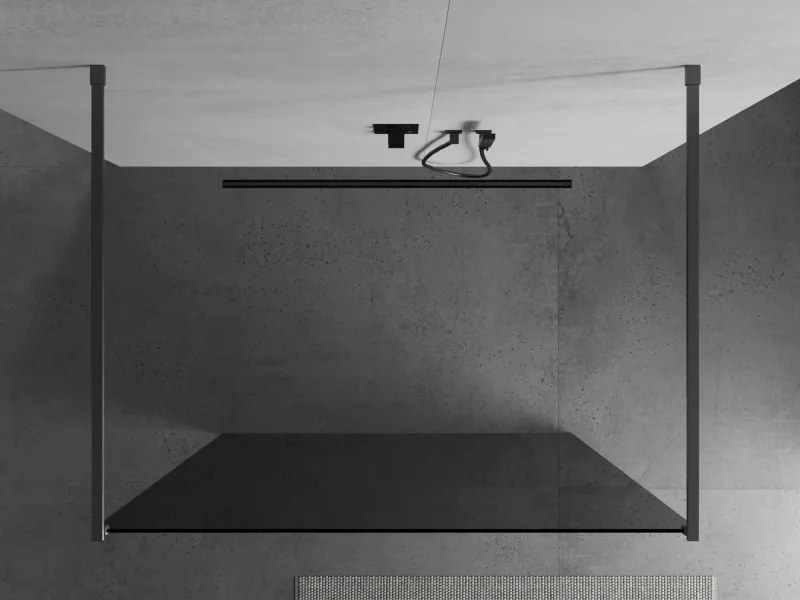 Mexen Kioto, sprchová zástena Walk-In 100 x 200 cm, 8mm šedé sklo, grafitový profil, 800-100-002-66-40