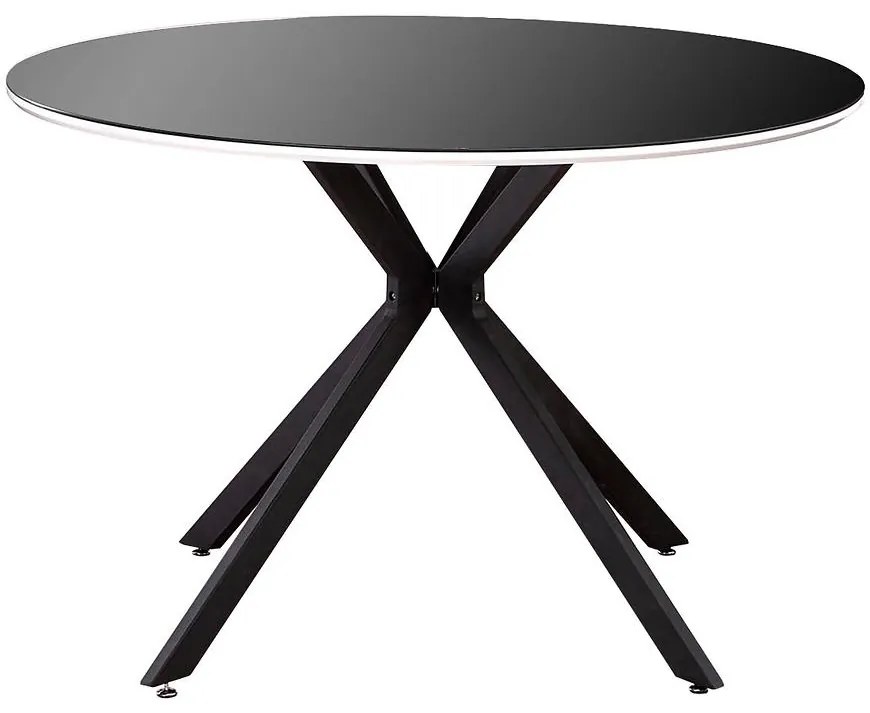 Stôl Avelar 120 Sklo/Mdf/Oceľ – Čierna/Biely