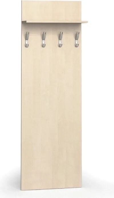 Vešiaková stena PRIMO WOOD, 4 háčiky, polica, roky zvisle, breza