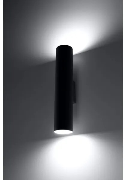 Sollux SL.0330 - Nástenné svietidlo LAGOS 2 2xGU10/10W/230V čierna