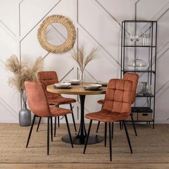 Jedálenská stolička Salva hrdzavo hnedá velúr