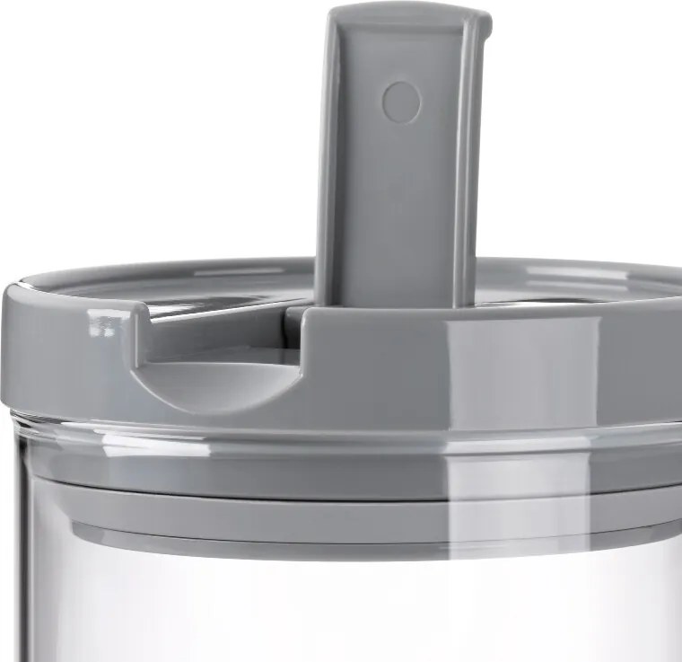 KELA Dóza ARIK sklo šedá H 15cm Ř 10,5cm 900 KL-12108, 0,9 l