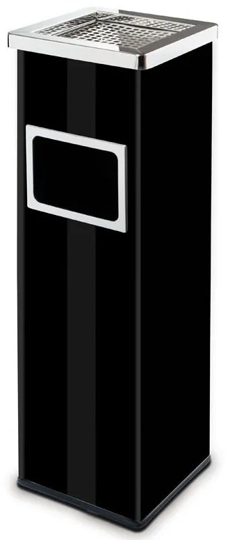 Odpadkový kôš s popolníkom a vnútornou nádobou, 22 L, lakovaný čierny