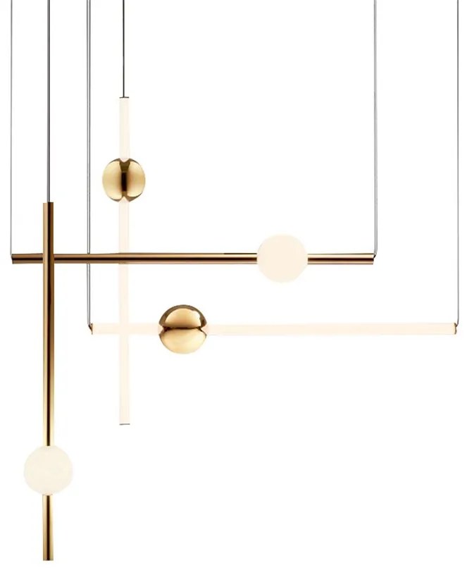 Toolight - LED stropné svietidlo 60cm 12W APP478-CP, zlatá-biela, OSW-00610