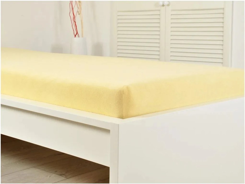 Froté plachta do detskej postieľky žltá 70x140 cm
