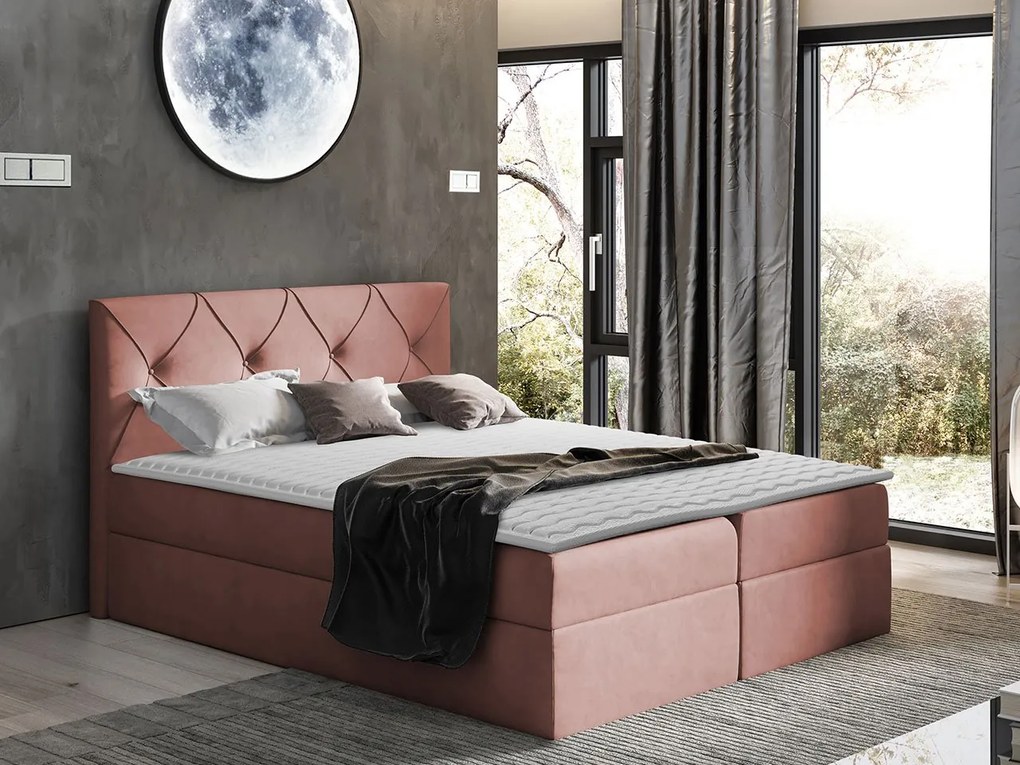 Kontinentálna posteľ Blanche, Rozmer postele: 200x200, Dostupné poťahy: Zetta 304