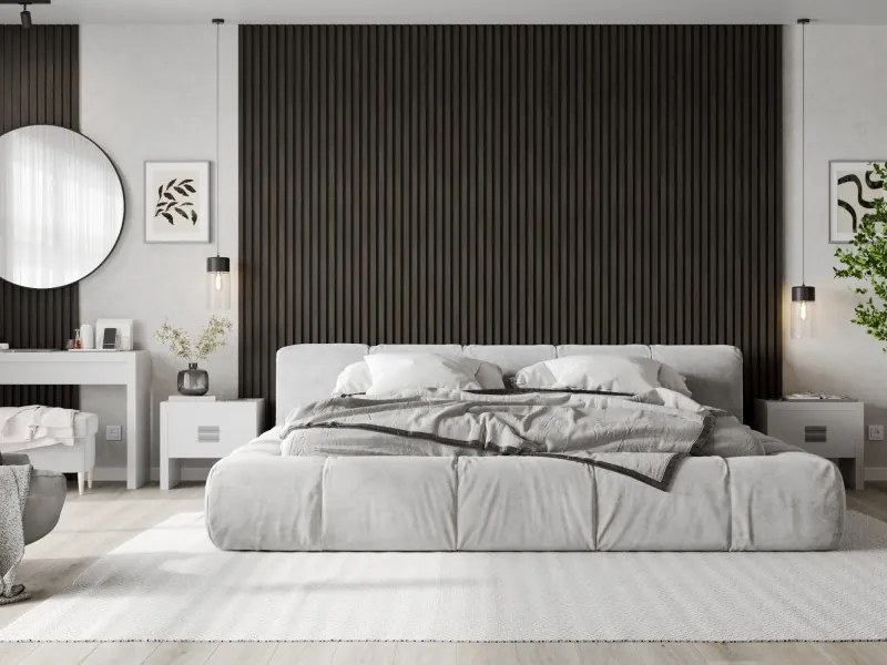 Mexen Lam-B, akustické stenové lamely 275 × 30 cm, HDF doska 4 mm, technická dyha, orech striebristý, S100-275307-3015-009