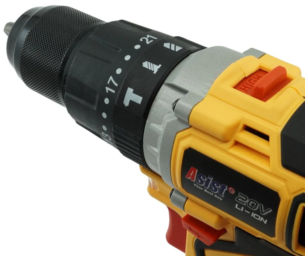 Aku vŕtačka 20V 2,0Ah BRUSHLESS v kufri ASIST AKU GANG