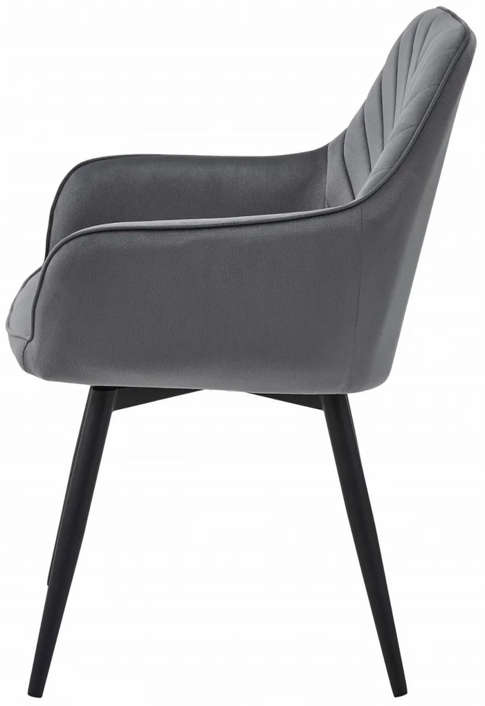Otočné jedálenské kreslo NANA360 VELVET, tmavosivé