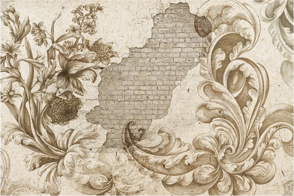 Obraz - Múr s kvetmi (90x60 cm)