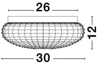 Dizajnové stropné svietidlo Clam 30 číra