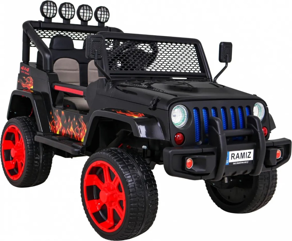 Ramiz Terénne auto Raptor Drifter Flames + diaľkové ovládanie + pohon 4x4 + úložný priestor + pomalý štart + MP3 LED