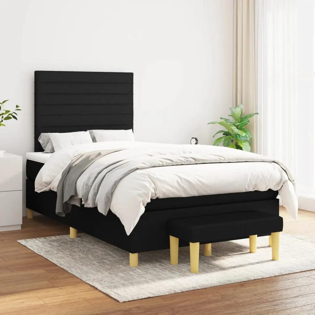 Boxspring posteľ s matracom čierny 120x200 cm látka 3137223