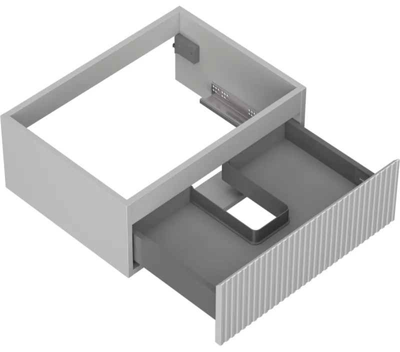 Mexen Rivel, kúpeľňová skrinka 60 cm, 1 zásuvka, drážkovaná, sivá matná, 91A20-06023-1-BF62