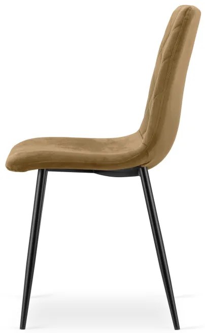 Set dvoch jedálenských stoličiek TURIN zamatové, hnedé / čierne nohy (2 ks)