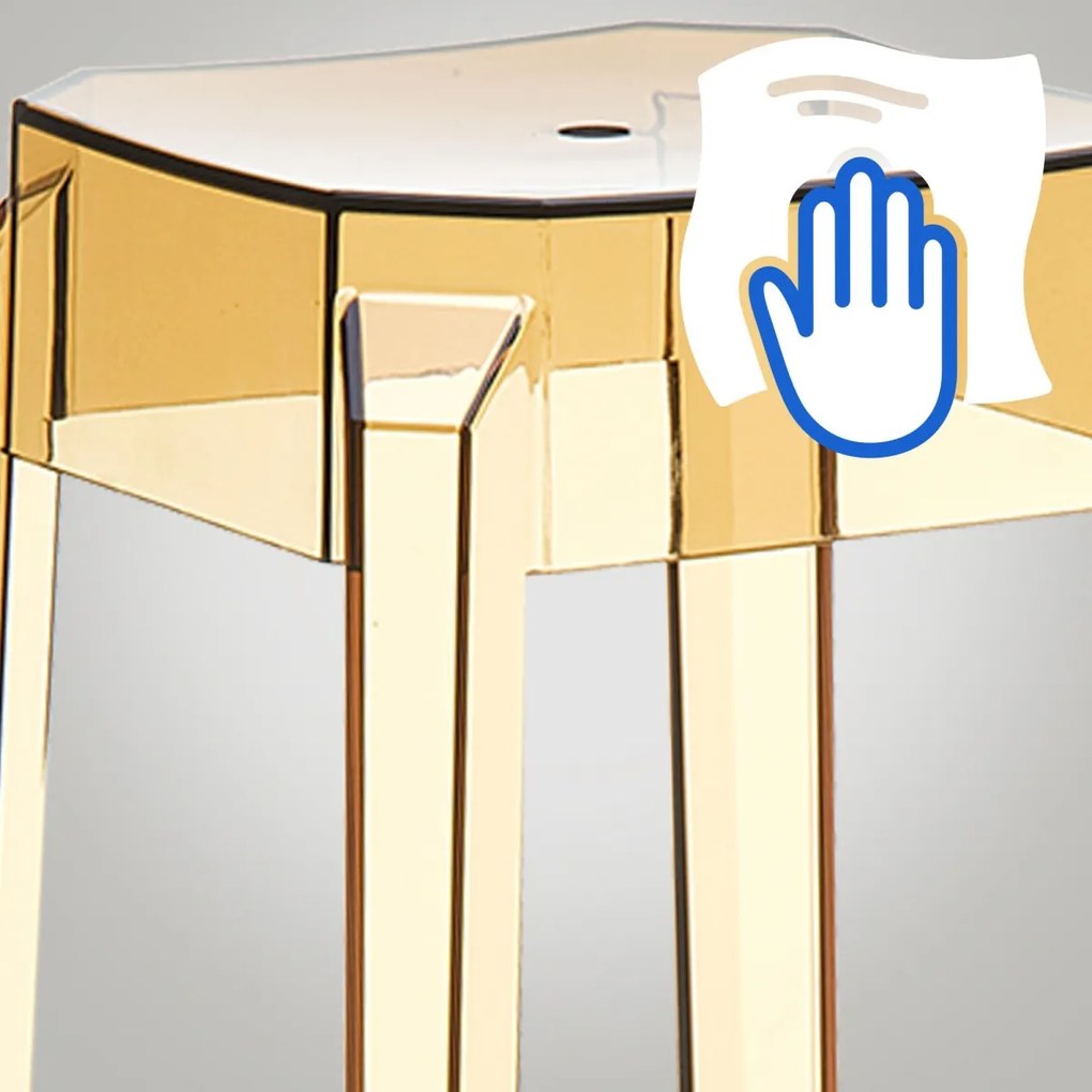 Plastová barová stolička FOX - Hnedá transparent