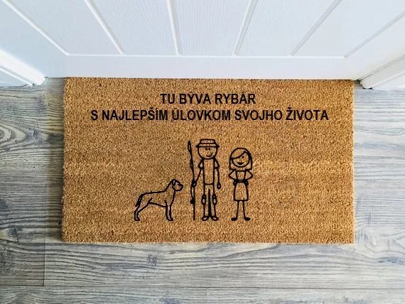 Tu býva rybár - kokosová rohožka v niekoľkých veľkostiach (Vyberte veľkosť: 60*40 cm)