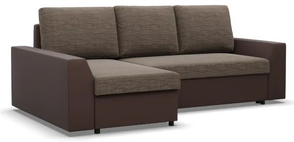 Rohová rozkladacia sedačka LUGO cappuccino / hnedá