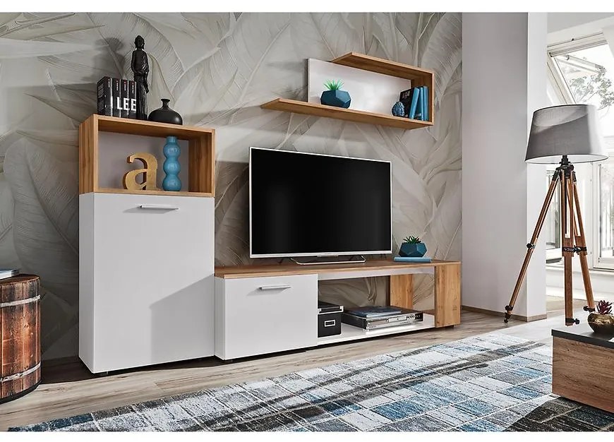 Obývacia stena Maze I biely/wotan