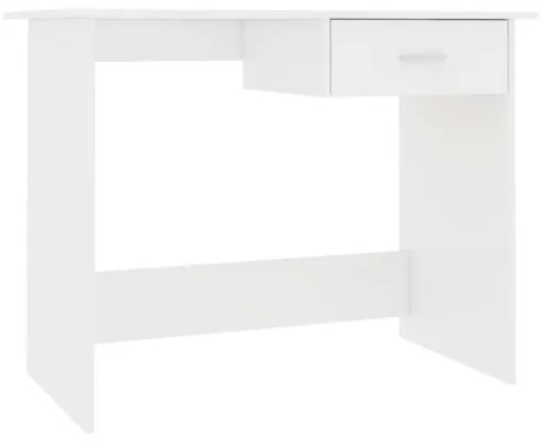 vidaXL Stôl lesklý biely 100x50x76 cm drevotrieska-