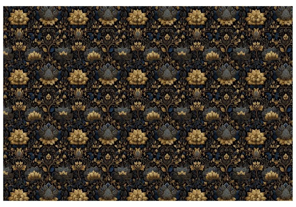 Fototapeta zlaté kvety na tmavom pozadí