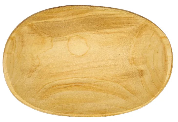 AMADEA Drevený servírovací podnos oválny, masívne drevo, 22 cm