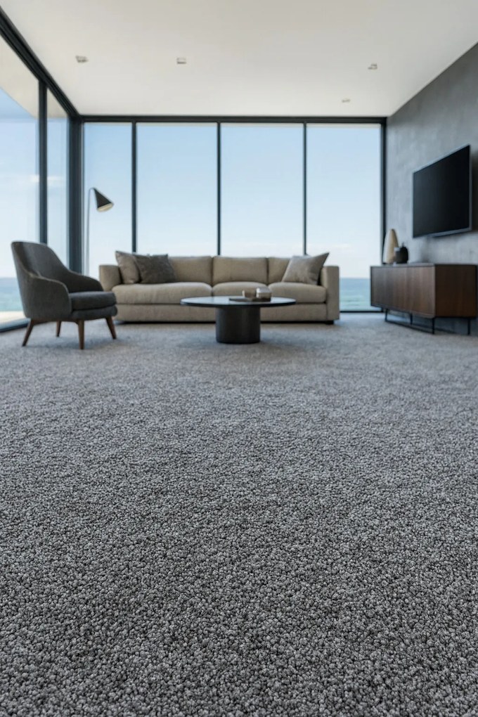 Metrážny koberec Feliz 096, na mieru, šíře 4m, šedá, filc, detská izba, ITC