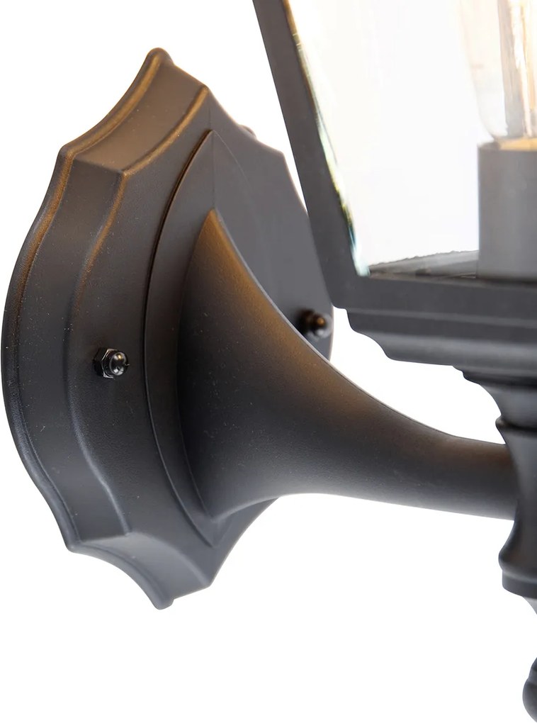 Inteligentné vonkajšie nástenné svietidlo čierne IP44 vrátane Wifi ST64 - Capital