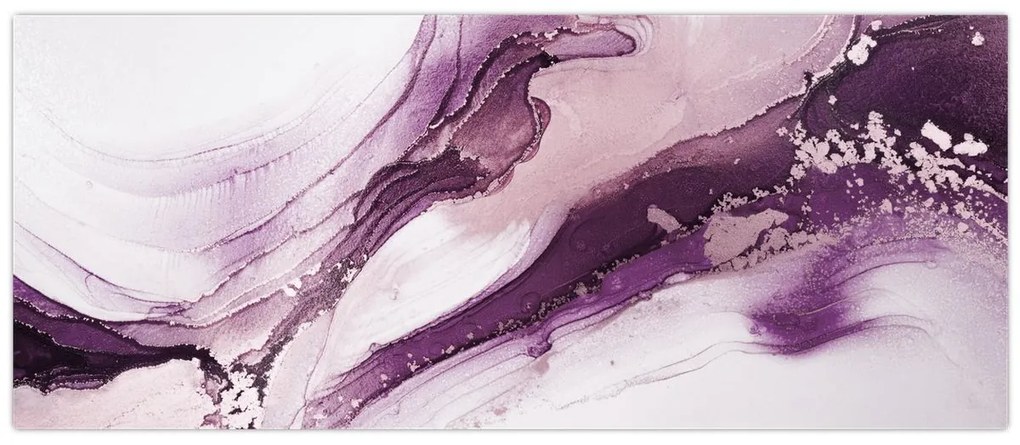 Obraz - Purple fluid art (120x50 cm)