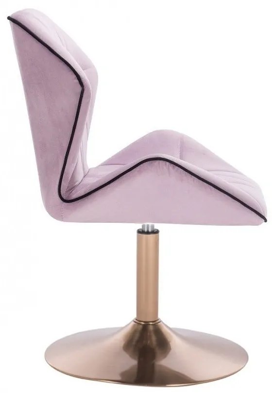 LuxuryForm DESIGN Stolička MILANO MAX VELUR na zlatom tanieri - levanduľa