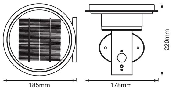 Ledvance - LED Stmievateľné solárne svietidlo so senzorom CIRCLE LED/6W/3,2V IP44