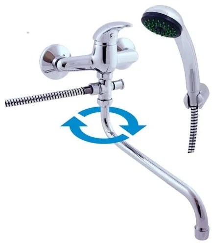 Vaňová batéria RAV Slezák SÁZAVA so sprchovacím setom 150 mm chróm SA056.5/1