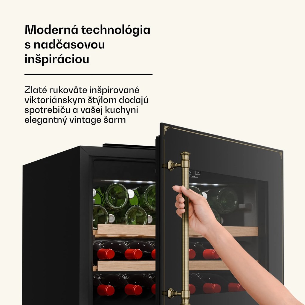 Klarstein Vinsider Victoria 28 chladnička na víno, 28 fliaš, dotyková, UV ochrana, LED, tichá, 2 police