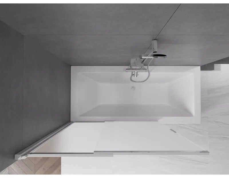 Mexen Fox, 2-krídlová vaňová zástena 120x150 cm, 5mm sklo námraza, chrómový profil, 891-120-002-01-30