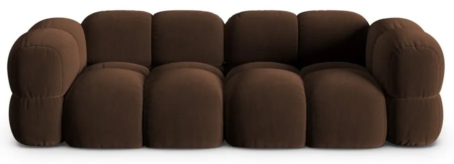 Tmavohnedá zamatová pohovka 250 cm Loretto – Cosmopolitan Design