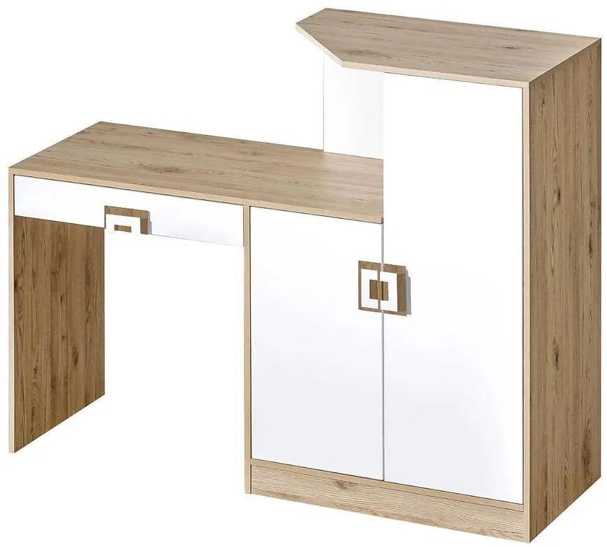 Písací stôl Íróasztal Nico 150 biela/svetly dub nr-11