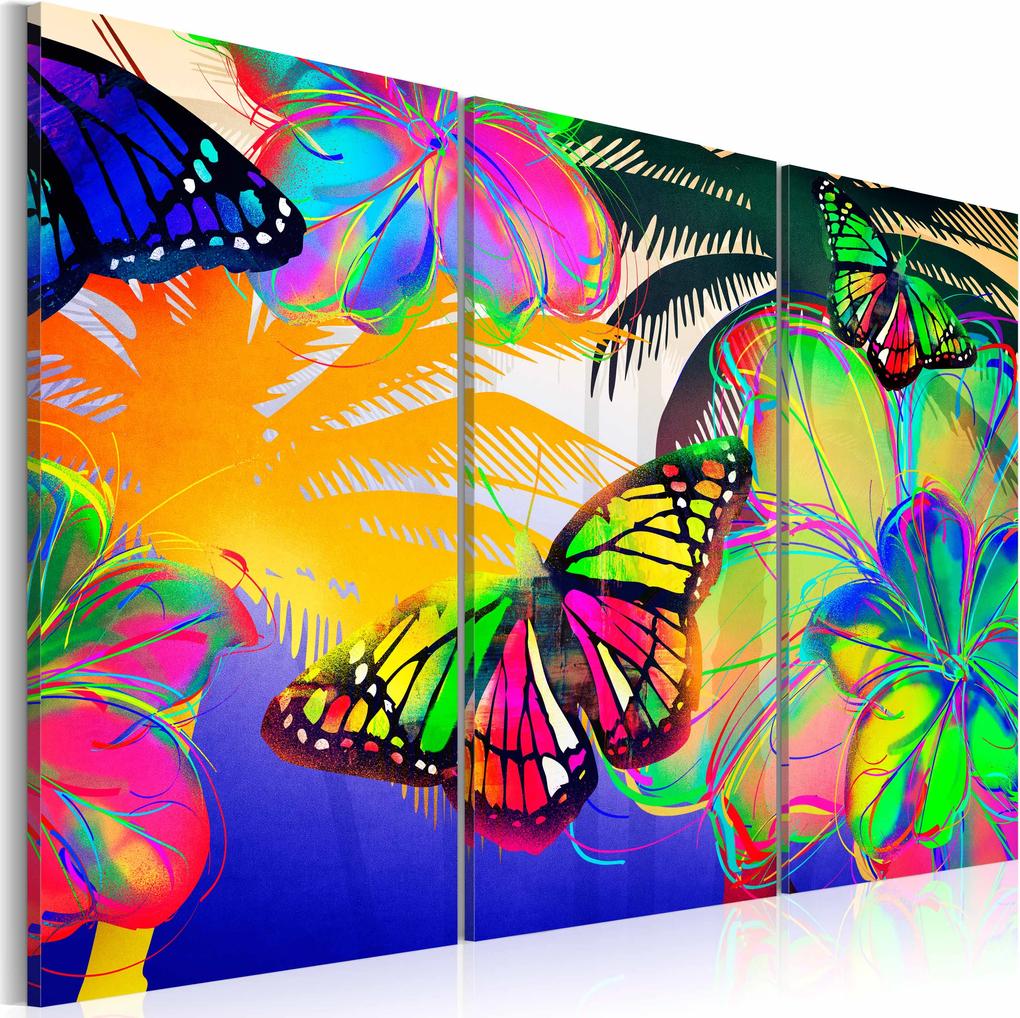 Obraz - Exotic butterflies - triptych 120x80