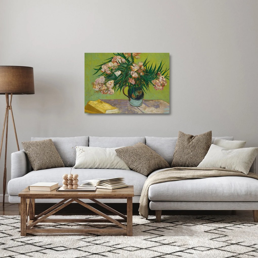 Sklenený obraz - Vincent van Gogh, Oleanders, reprodukcia (70x50 cm)