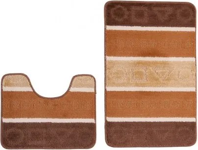 Sada kúpeľňových koberčekov MULTI B5015 FIGURY - hnedý, camel