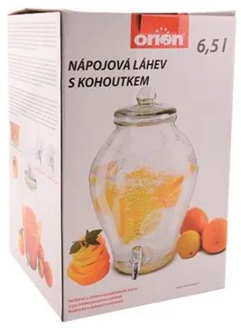 Orion Fľaša sklo+kohútik APPLE, 6,5 l