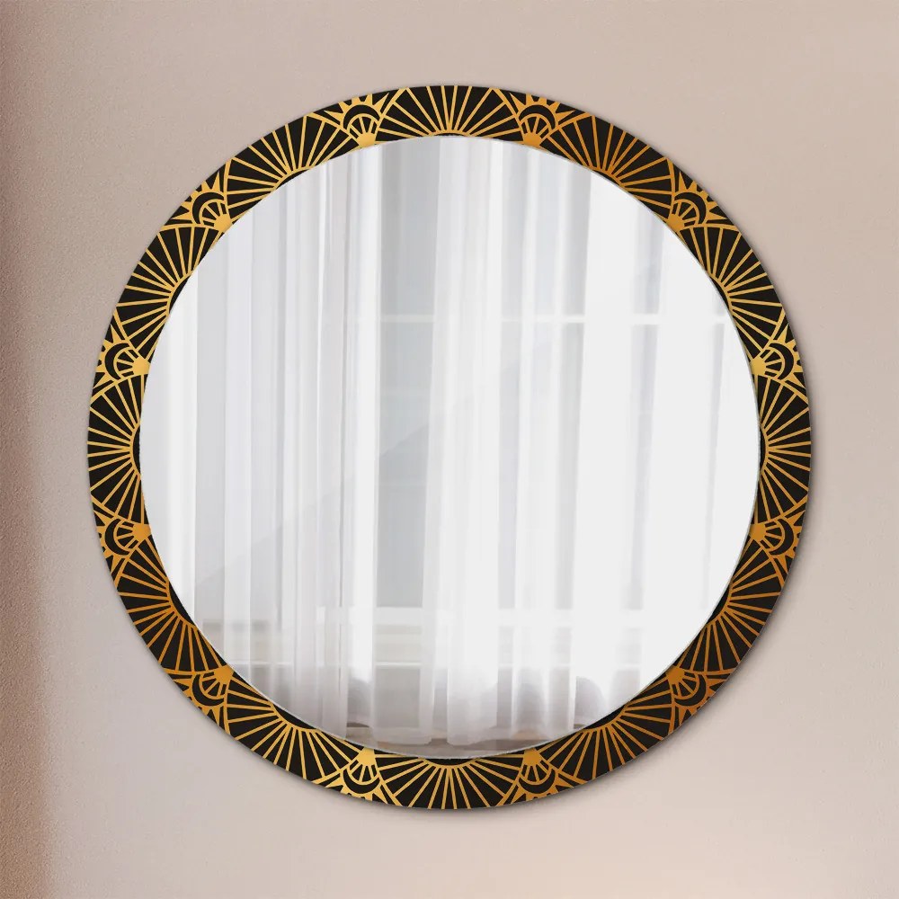 Okrúhle ozdobné zrkadlo Zlatá mandala fi 100 cm