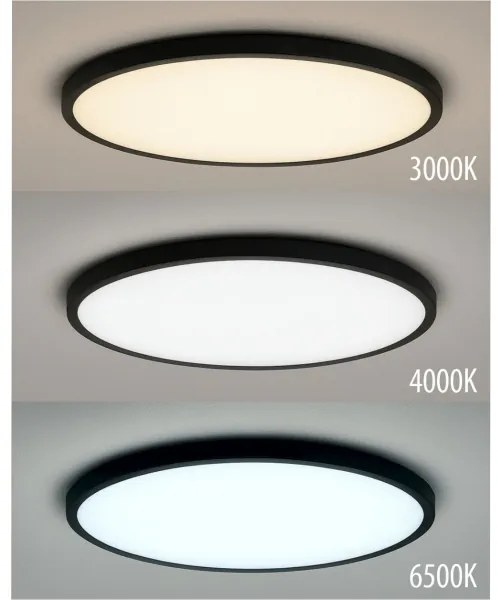 LED stropné svietidlo LED/40W/230V 3000/4000/6500K pr. 50 cm čierne